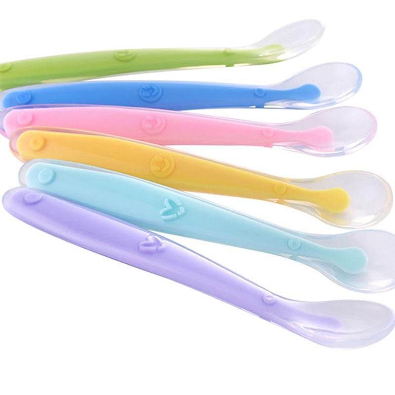 Bendable Silicone Baby Training Spoon for Self-Feeding, Minimalist