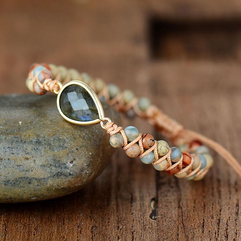 Handmade Sunflower Pearl Charm Bracelet - Bohemian Gold Jewelry