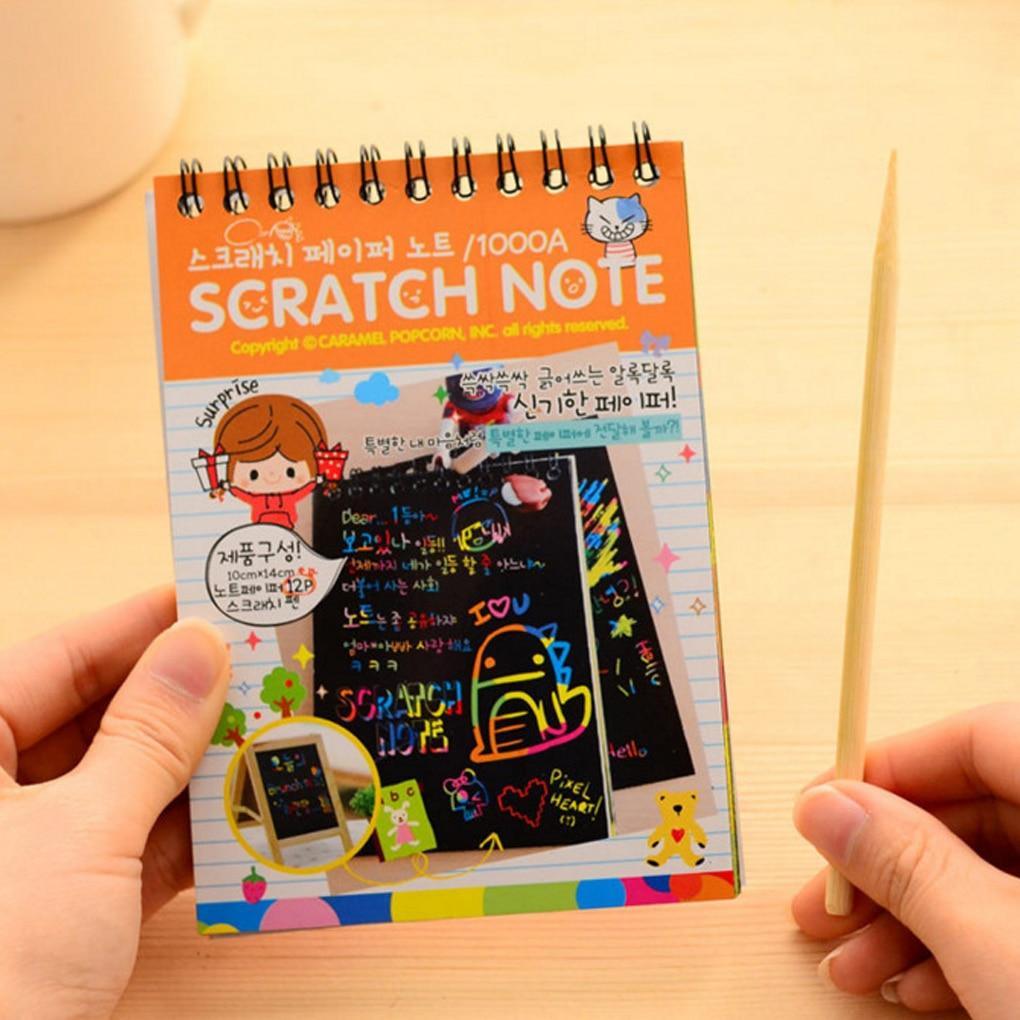 Rainbow Scratch Note Sketchbook - Black Matte Creative Drawing Pad