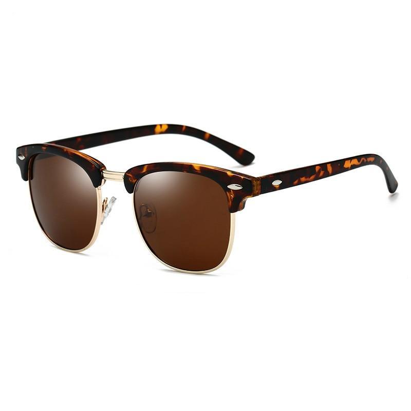 Unisex Semi-Rimless Polarized Sunglasses Vintage Inspired UV400