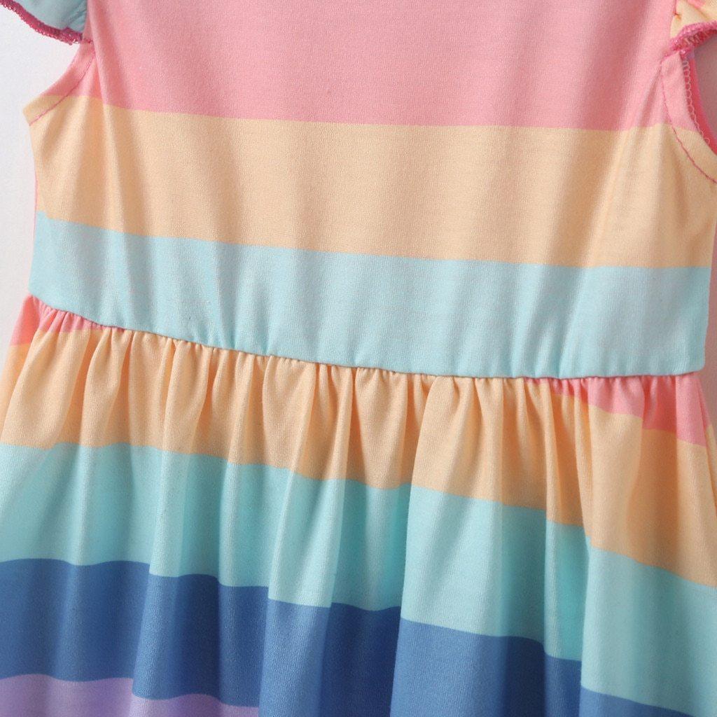 Rainbow Sequin Party Dress for Girls Sleeveless Playful Style