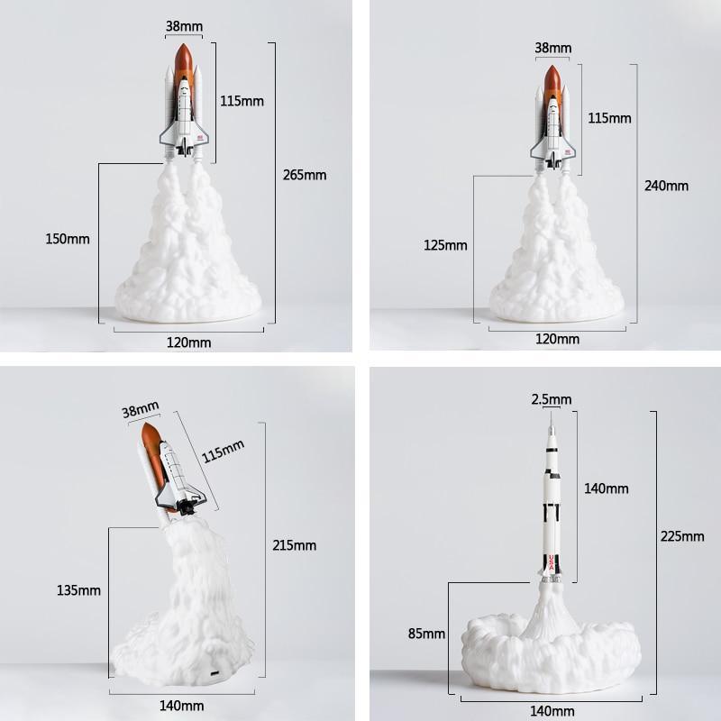 3D Printed Space Shuttle & Moon LED Lamp for Space Lovers