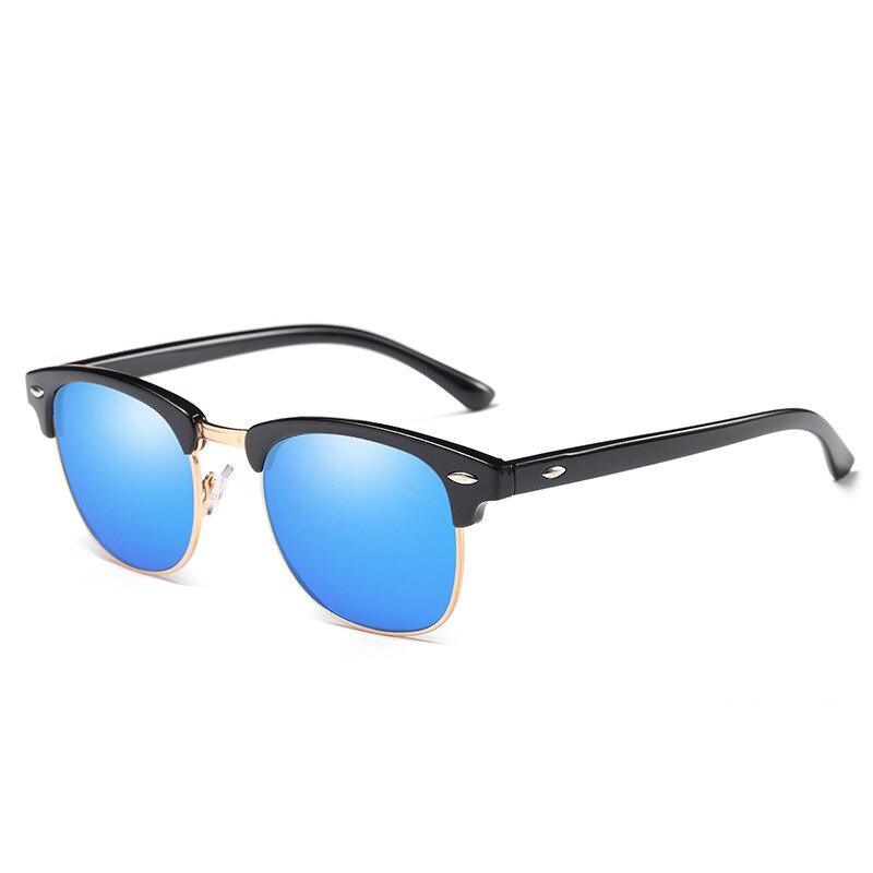Retro Semi-Rimless Polarized Sunglasses UV400 Unisex Eyewear