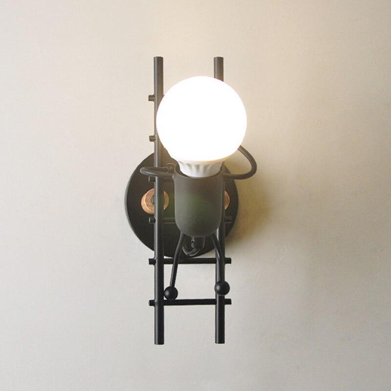 Modern Nordic Humanoid Climbing Ladder Wall Sconce Lamp for Kids Room