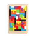 Geometric Wooden 3D Tetris Sculpture Puzzle - Colorful Home Decor