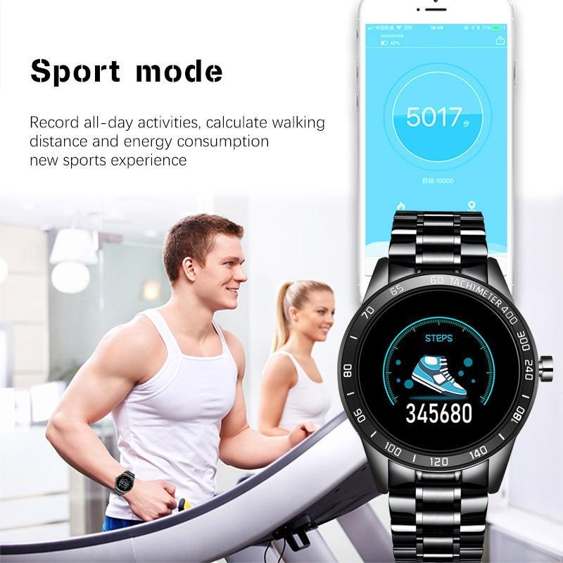 LIGE Men's LED Smart Watch with Blood Pressure & Heart Rate Monitor