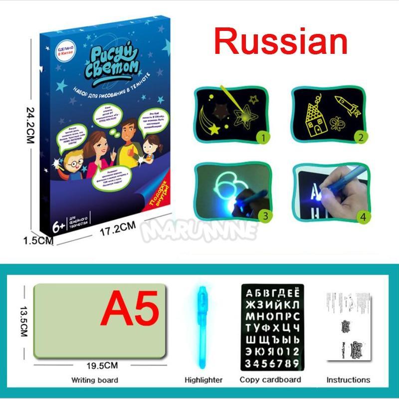 Kids Luminous Drawing Board Glow Tablet - Interactive Magic Sketchpad