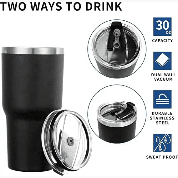 30oz Stainless Steel Insulated Travel Tumbler – Minimalist Design