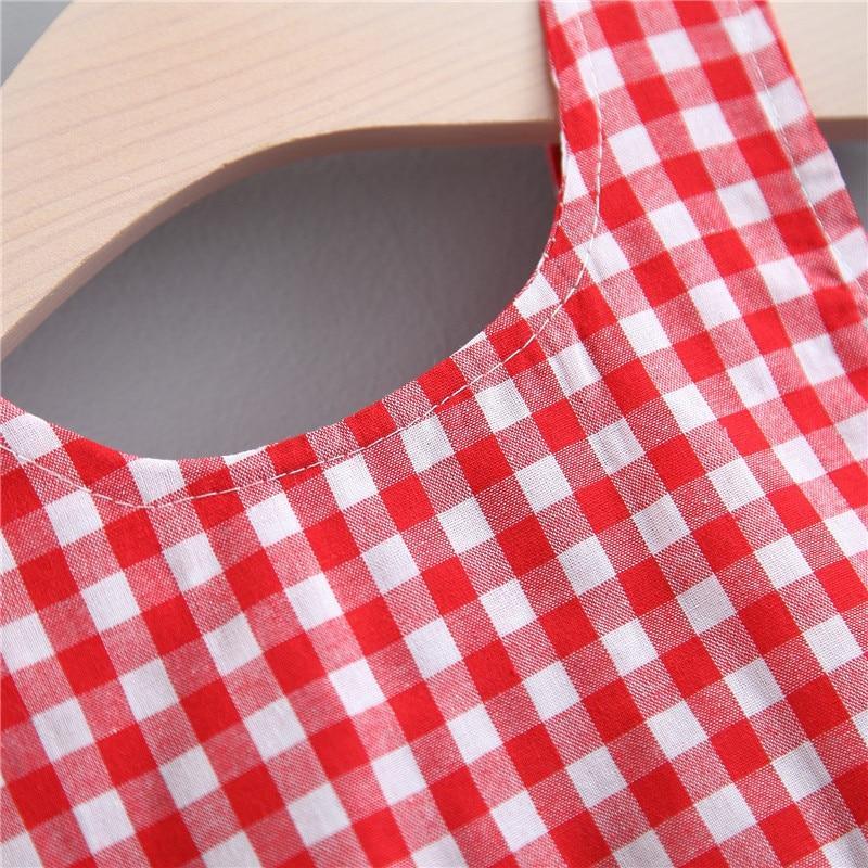 Infant Baby Girl Plaid Tutu Dress with Matching Hat Summer Set