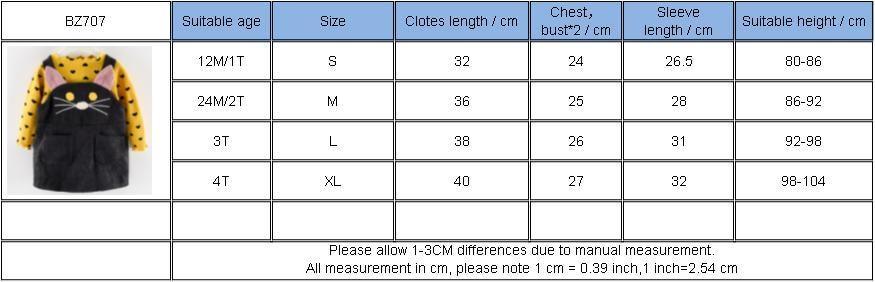 Girls 2-Piece Long Sleeve Dot T-Shirt and Cat Strap Dress Set