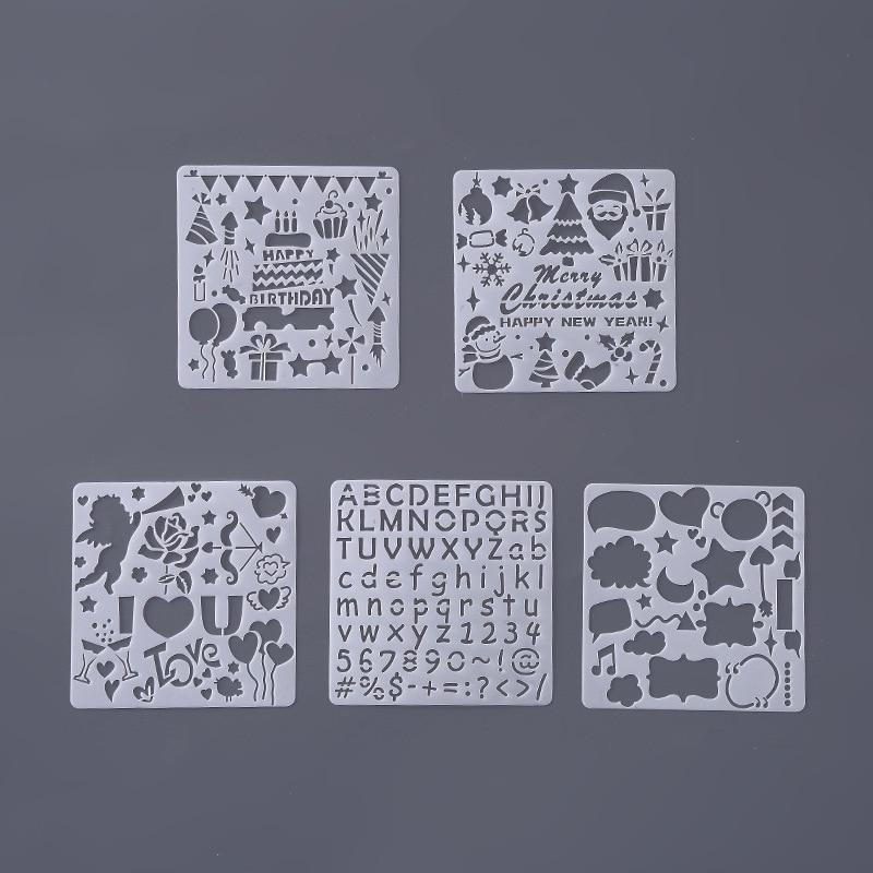 5-Piece Children's Stencil Drawing Set Minimalist Educational Art Tool