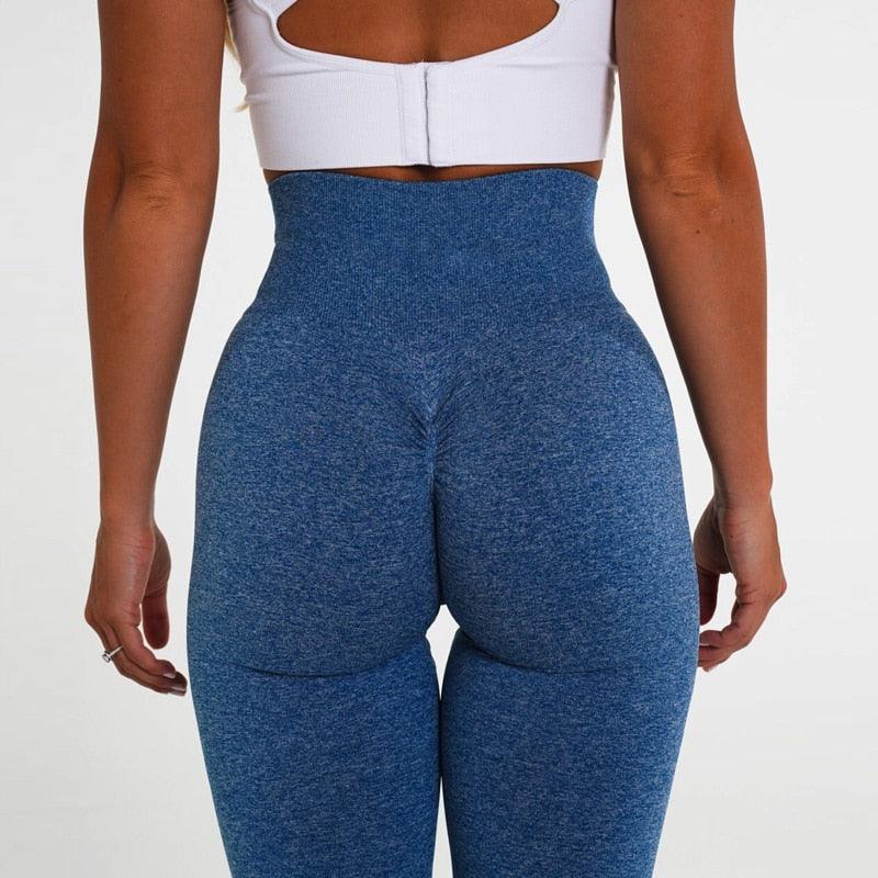 Pink High-Waist Seamless Workout Leggings - Sculpting Lift Pants