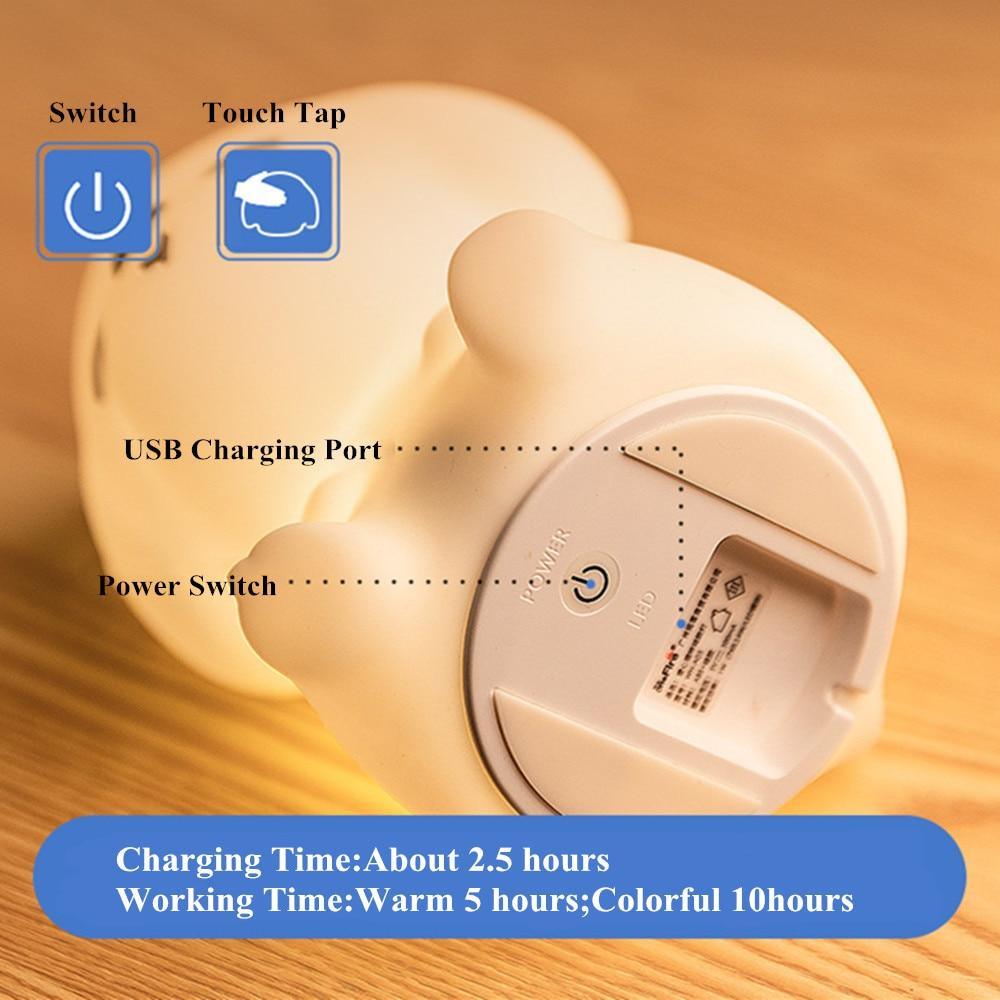 Rechargeable Silicone Puppy LED Night Light with Remote Control