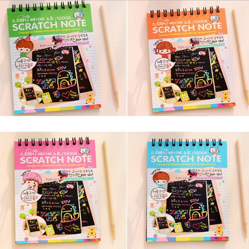 Rainbow Scratch Note Sketchbook - Black Matte Creative Drawing Pad