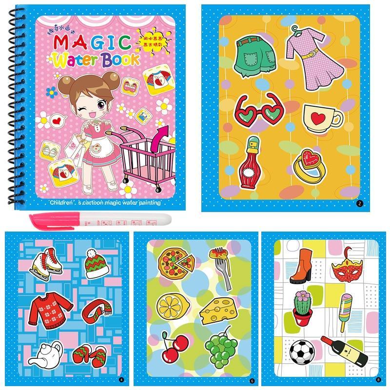 Reusable Magic Water Drawing Book for Kids - Mess-Free Coloring