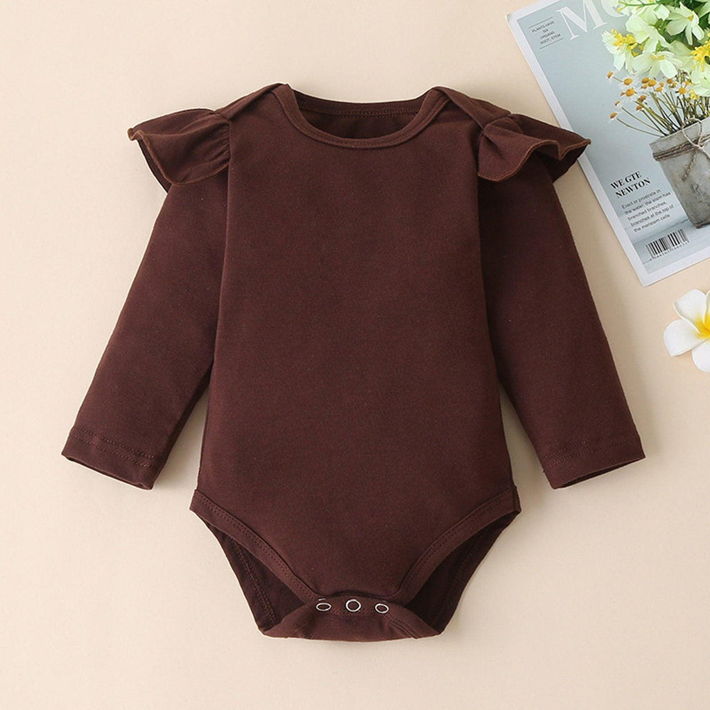 Newborn Baby Floral Romper and Suspender Skirt Winter Outfit Set