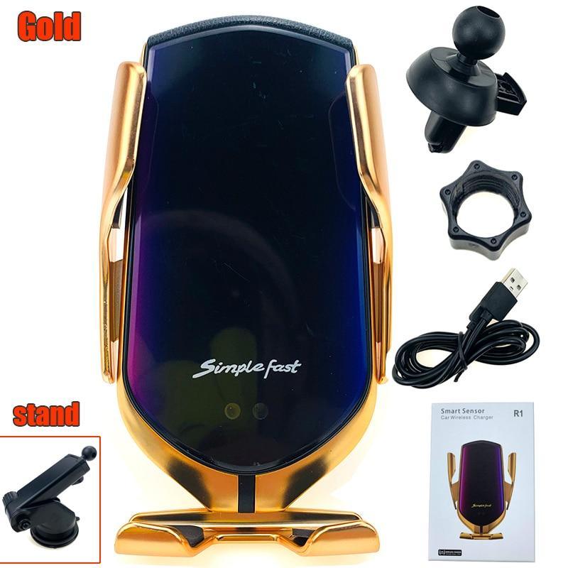 Luxury Automatic Infrared Wireless Car Charger Phone Mount Sliver/Gold