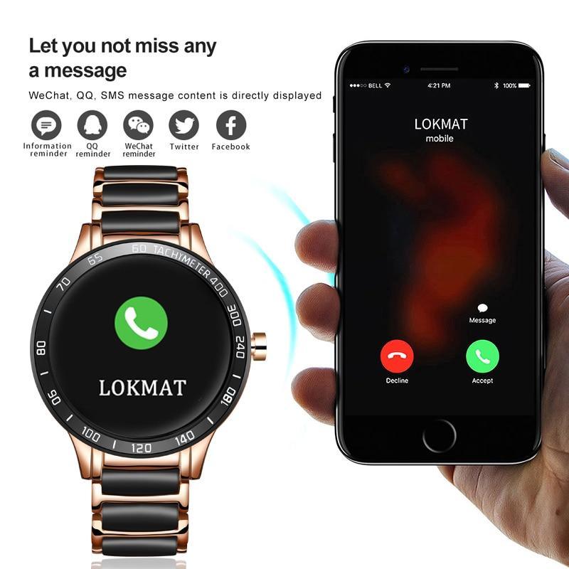 Modern Ceramic Smart Watch with Heart Rate & Fitness Tracker