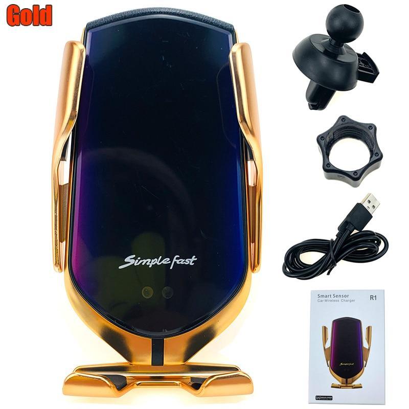 Luxury Automatic Infrared Wireless Car Charger Phone Mount Sliver/Gold