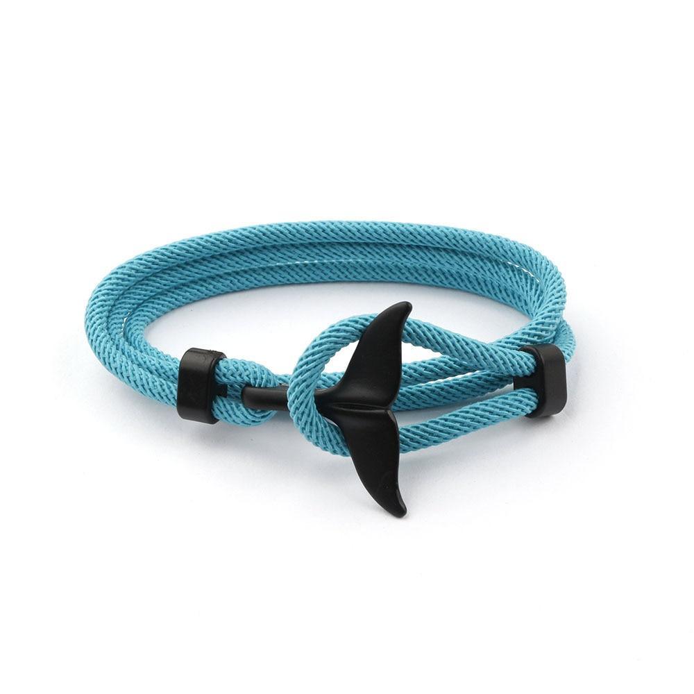 Unisex Nautical Whale Tail Anchor Rope Wrap Bracelet