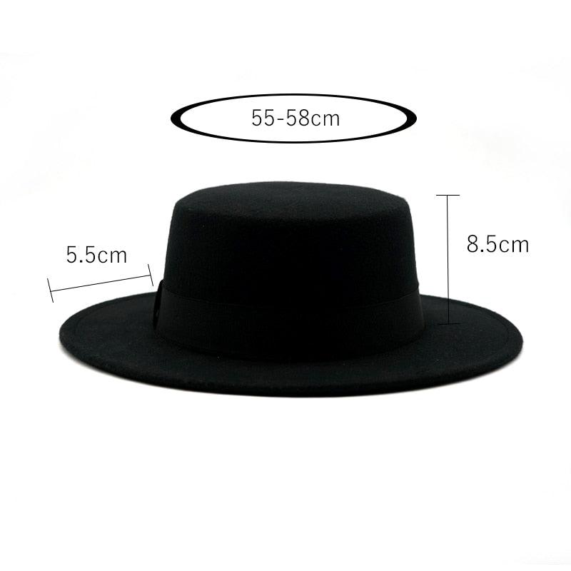 Classic Retro Wide Brim Fedora Hat with Belt Detail