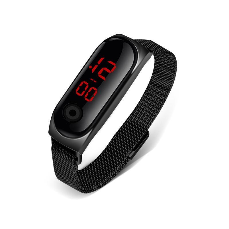 Minimalist Digital Business Watch with Folding Clasp & LED Display