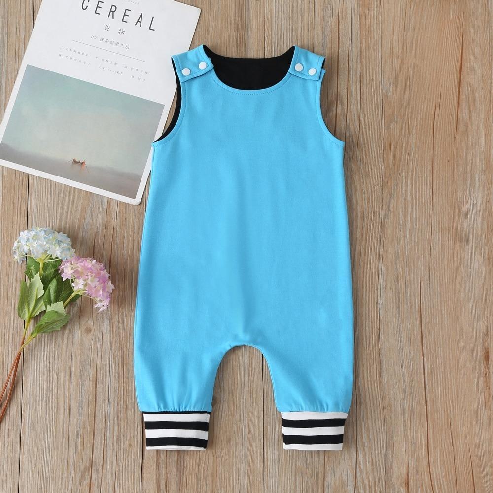Baby Cotton Sleeveless Romper – Solid Color Sporty Jumpsuit