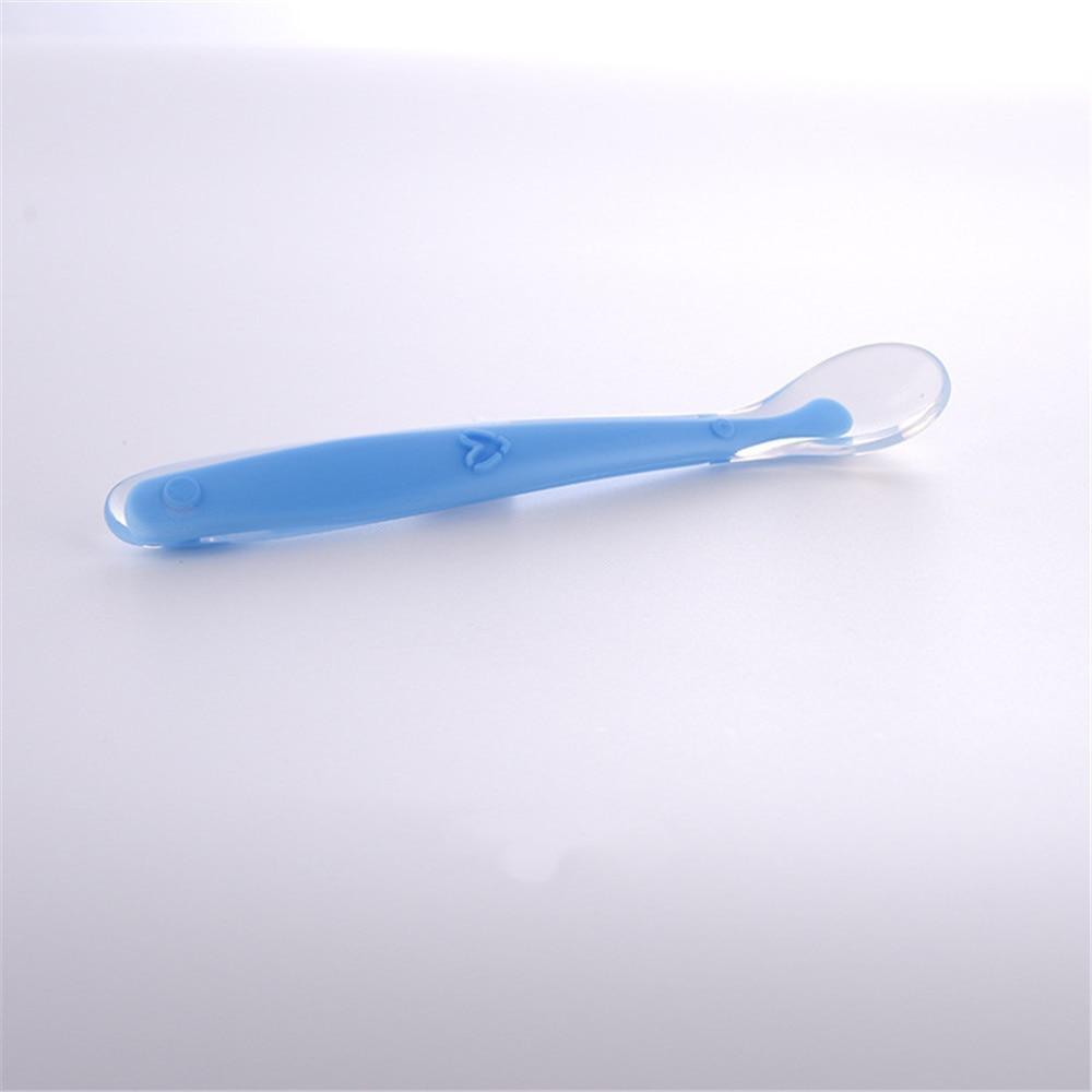 Soft Silicone Candy Color Baby Spoon for Self-Feeding Training