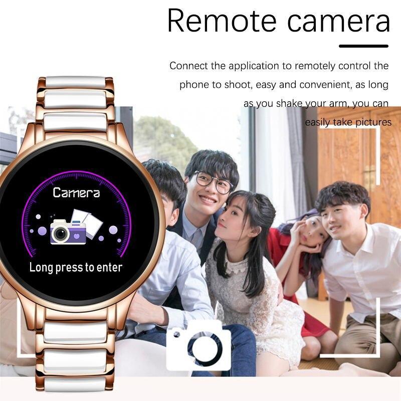 Women’s Ceramic-Style Smart Sport Watch with Health Monitors