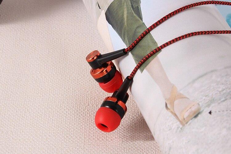 Universal Braided In-Ear Stereo Headphones with Subwoofer Bass