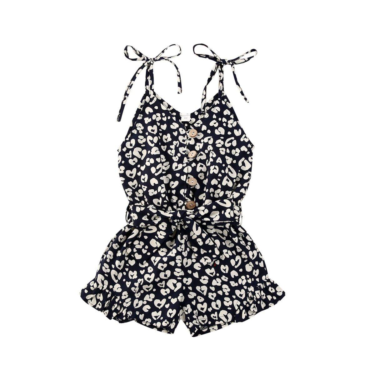 Baby Girls Leopard Print Sleeveless Romper Bohemian Playsuit