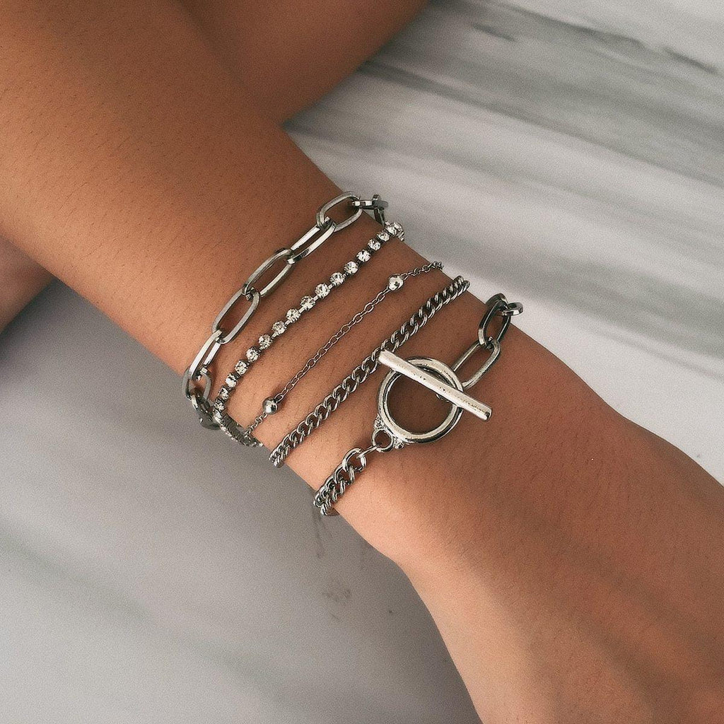 Bohemian Multi-Layer Crystal Wrap Bracelet with Adjustable Closure