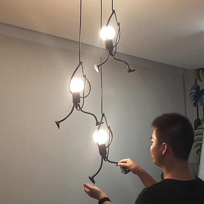 Industrial Climbing Man Pendant Light for Modern Kids Rooms