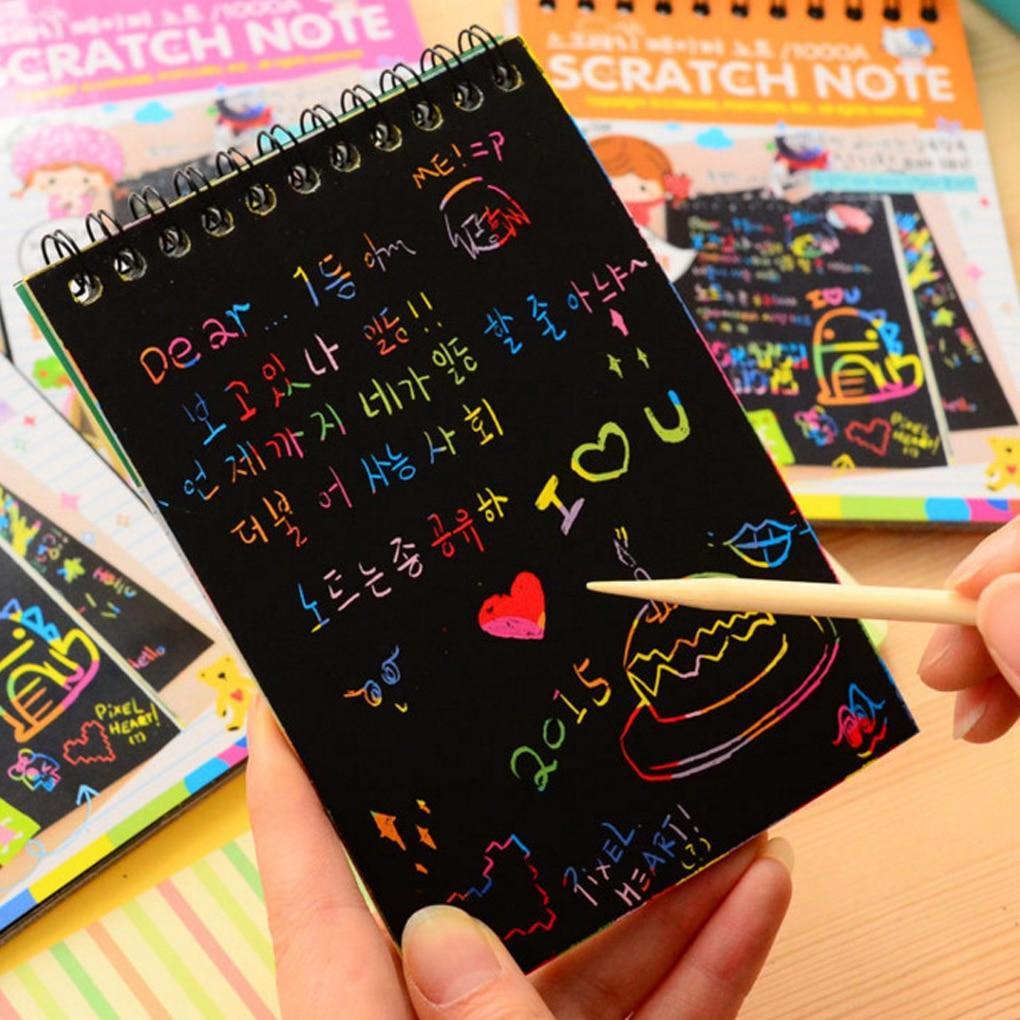 Rainbow Scratch Note Sketchbook - Black Matte Creative Drawing Pad