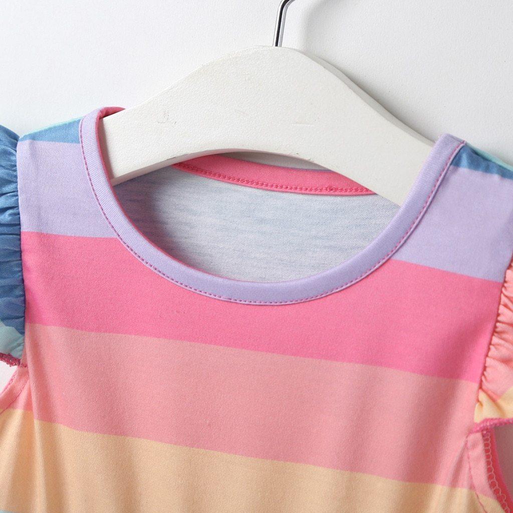 Rainbow Sequin Party Dress for Girls Sleeveless Playful Style