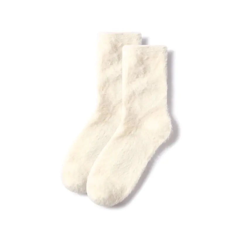 Mink Fur Thick Fleece-lined Mid-calf Length Socks