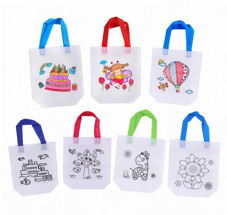 6Pc DIY Graffiti Bag Kit for Kids - Creative Painting Goodie Bags