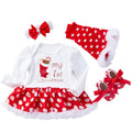 Baby Girl My 1st Christmas Tutu Dress Set with Headband and Shoes