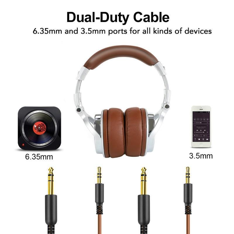 Professional Studio DJ Headphones with Microphone & 50mm Drivers