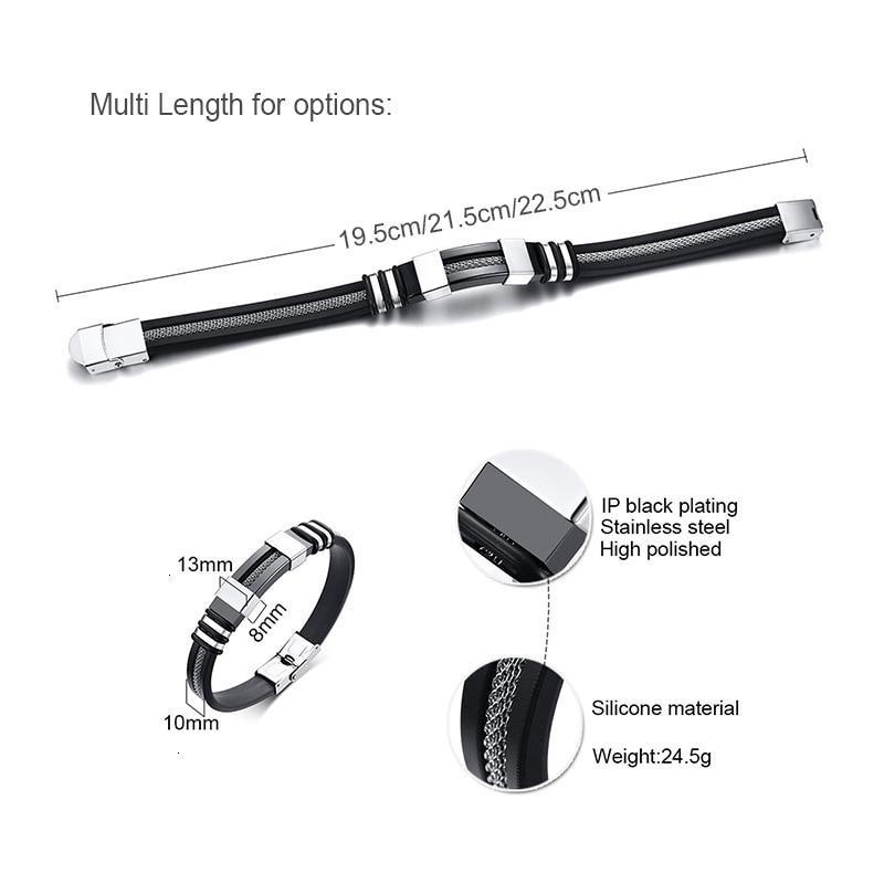 Men's Stainless Steel Rudder Bracelet with Silicone Mesh Link