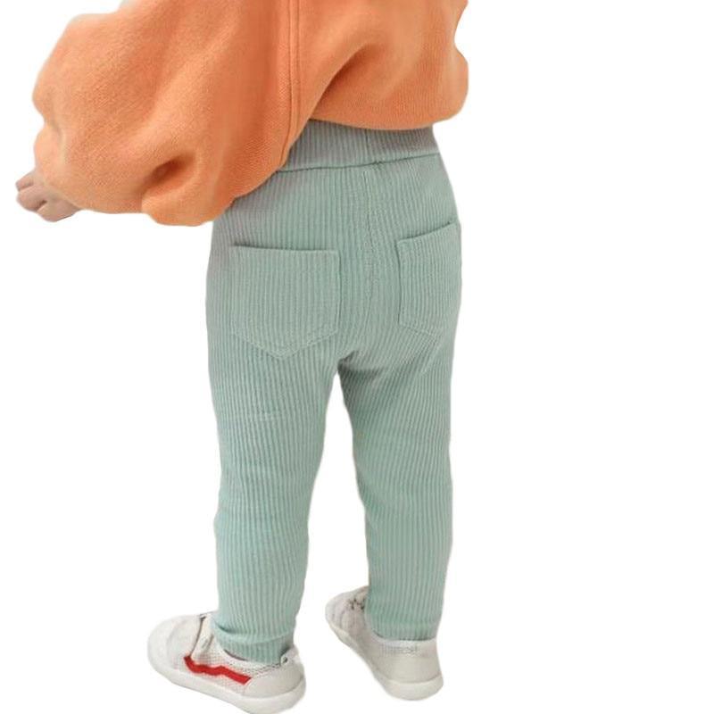 Girls Cotton Patchwork Leggings Soft Knit Candy Color Trousers