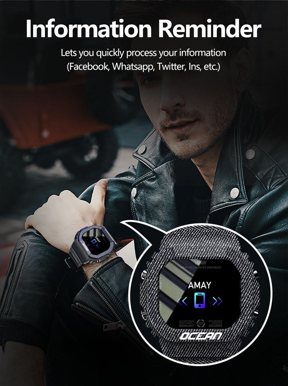 Unisex Smart Sports Watch with Heart Rate & Blood Pressure Monitor