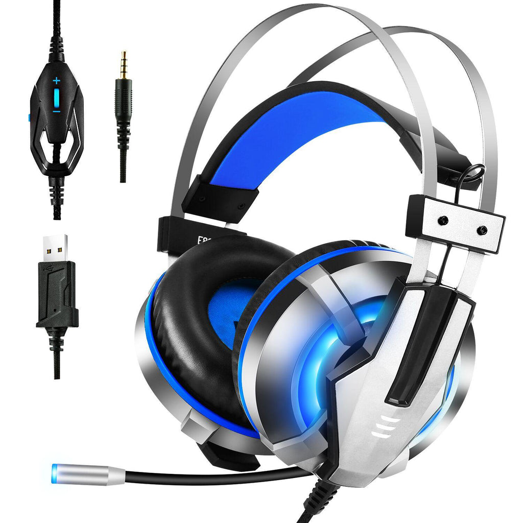 Wired Gaming Headset with Retractable Mic for PS4, PC & Xbox