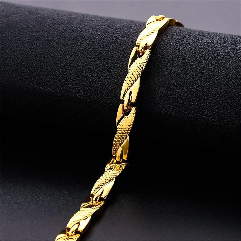 Modern Twisted Magnetic Bracelet in Gold and Silver Tone