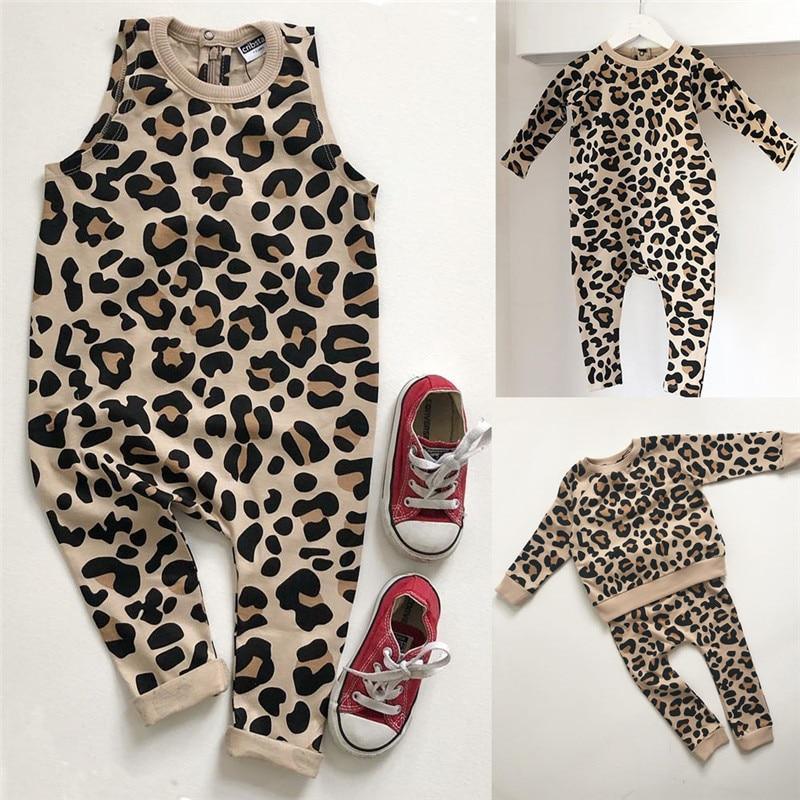 Newborn Baby Girl Leopard Print Romper Jumpsuit Outfit