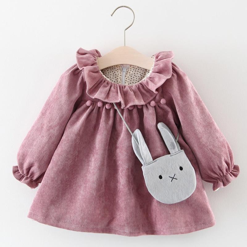 Newborn baby girl elegant dress set with matching handbag
