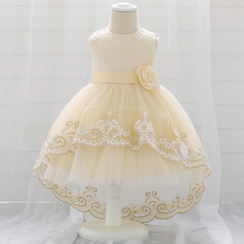 Embroidered Lace Baby Girl Gown - Formal Dress for Special Events