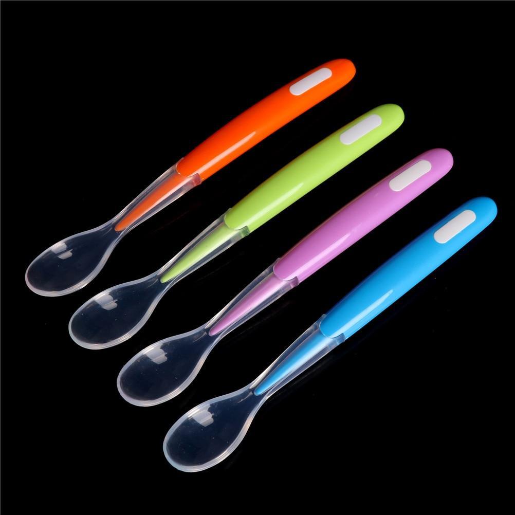 Soft Silicone Baby Training Spoon for Self-Feeding and Weaning