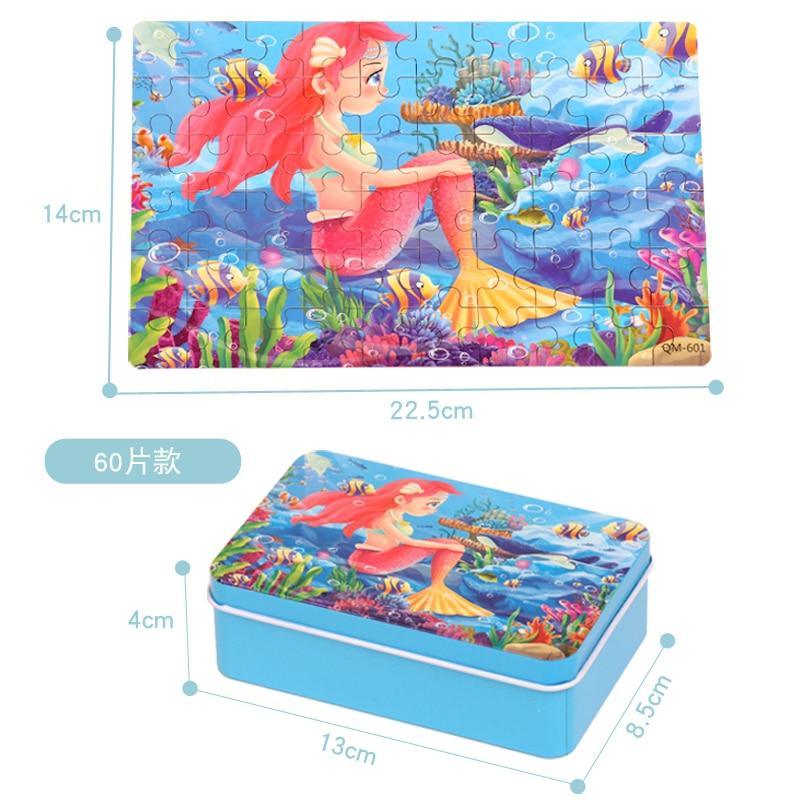 60-Piece Wooden Cartoon Animal Jigsaw Puzzle for Kids