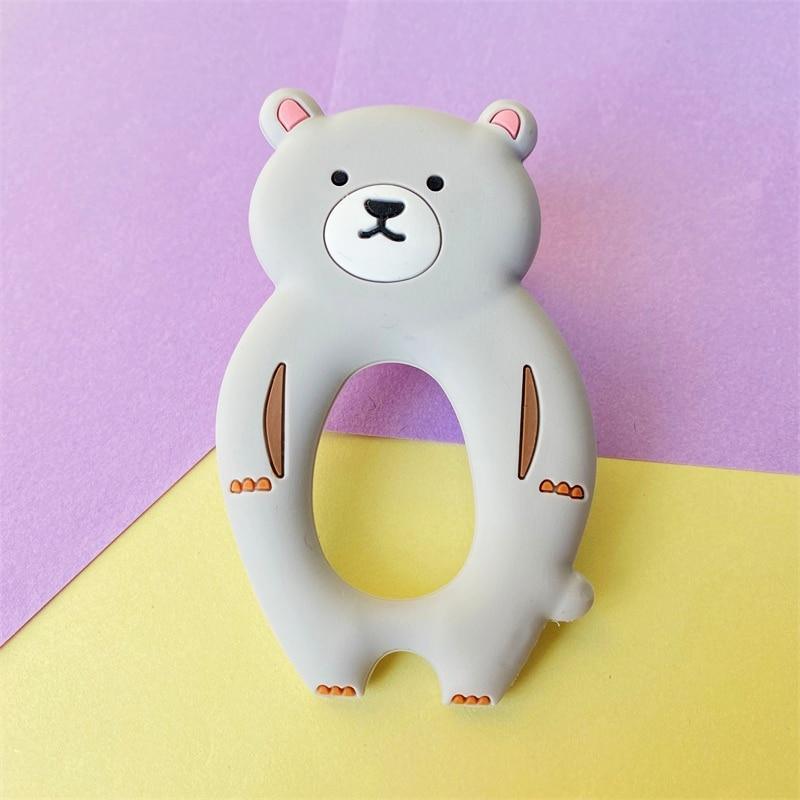 4pcs Kawaii Bear Silicone Teethers - Soft Baby Chew Toys